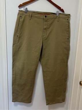 Lucky brand boyfriend chino pants khaki brown size 16/33 Wide leg